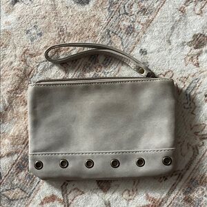 Maurices Taupe Wristlet Clutch with Grommet Detail